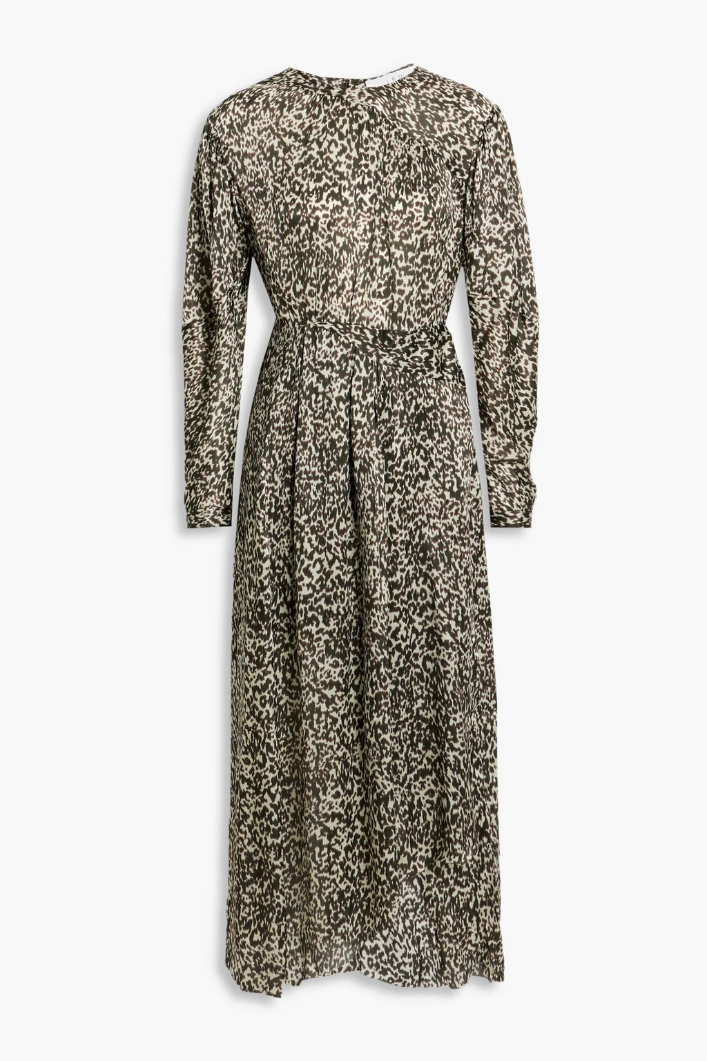 Romeri pleated leopard-print silk-crepon midi dress | The Outnet (US and CA)