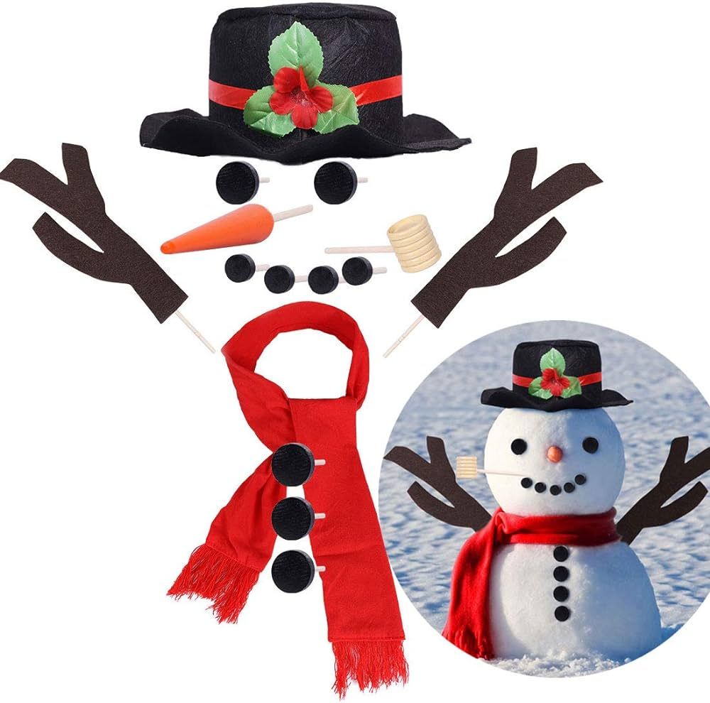 16Pcs Christmas Snowman Decorating Making Kit Outdoor Fun Kids Christmas Winter Holiday Party Dec... | Amazon (US)
