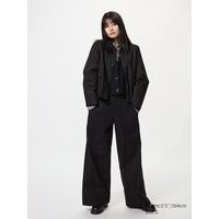 Uniqlo - Cotton Canvas Utility Trousers - Black - XXS | UNIQLO (UK)