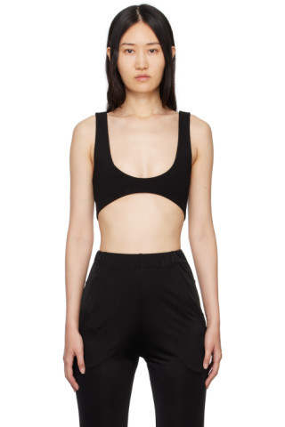 Black Cropped Tank Top | SSENSE