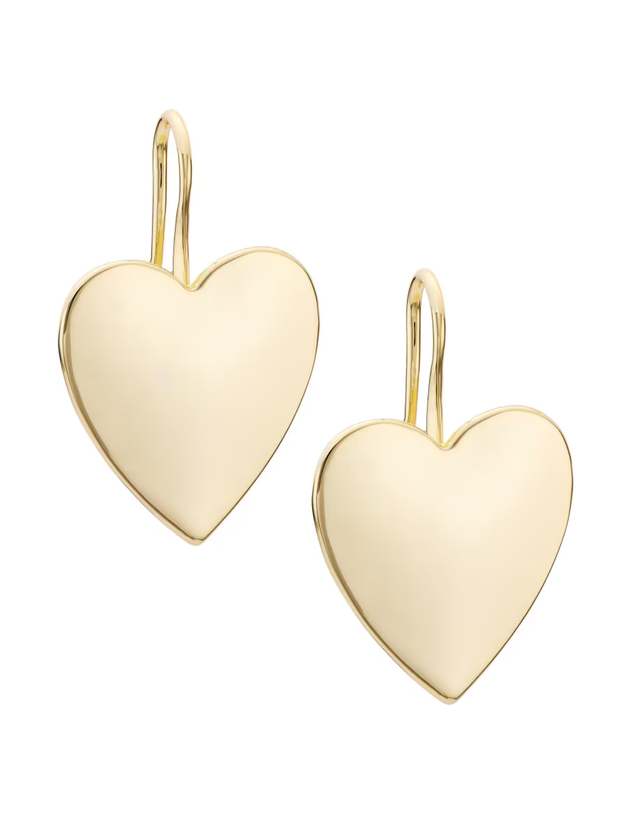18K-Gold-Plated Heart Drop Earrings | Saks Fifth Avenue