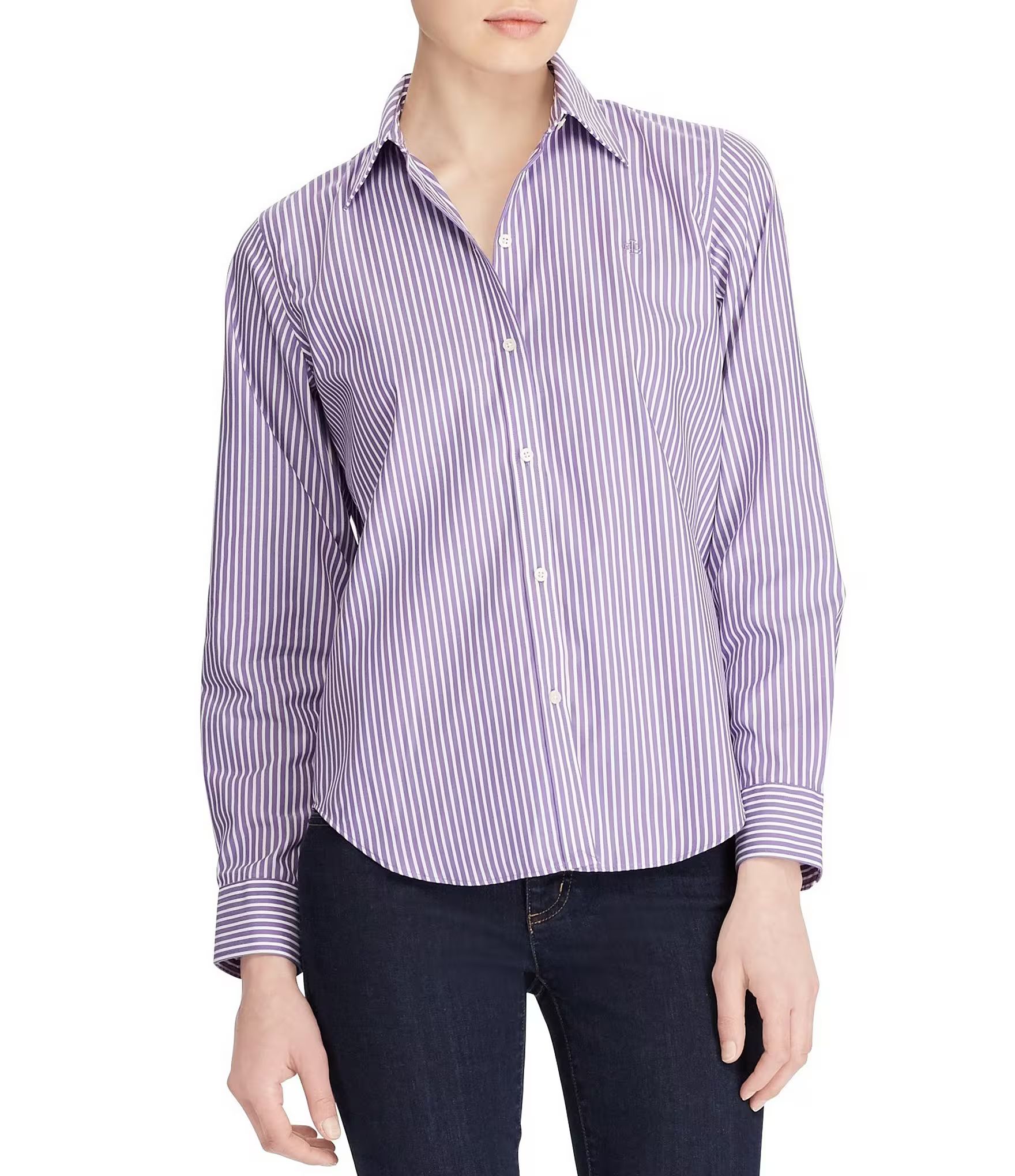 Lauren Ralph Lauren Wrinkle-Free Striped Dress Shirt | Dillard's | Dillards