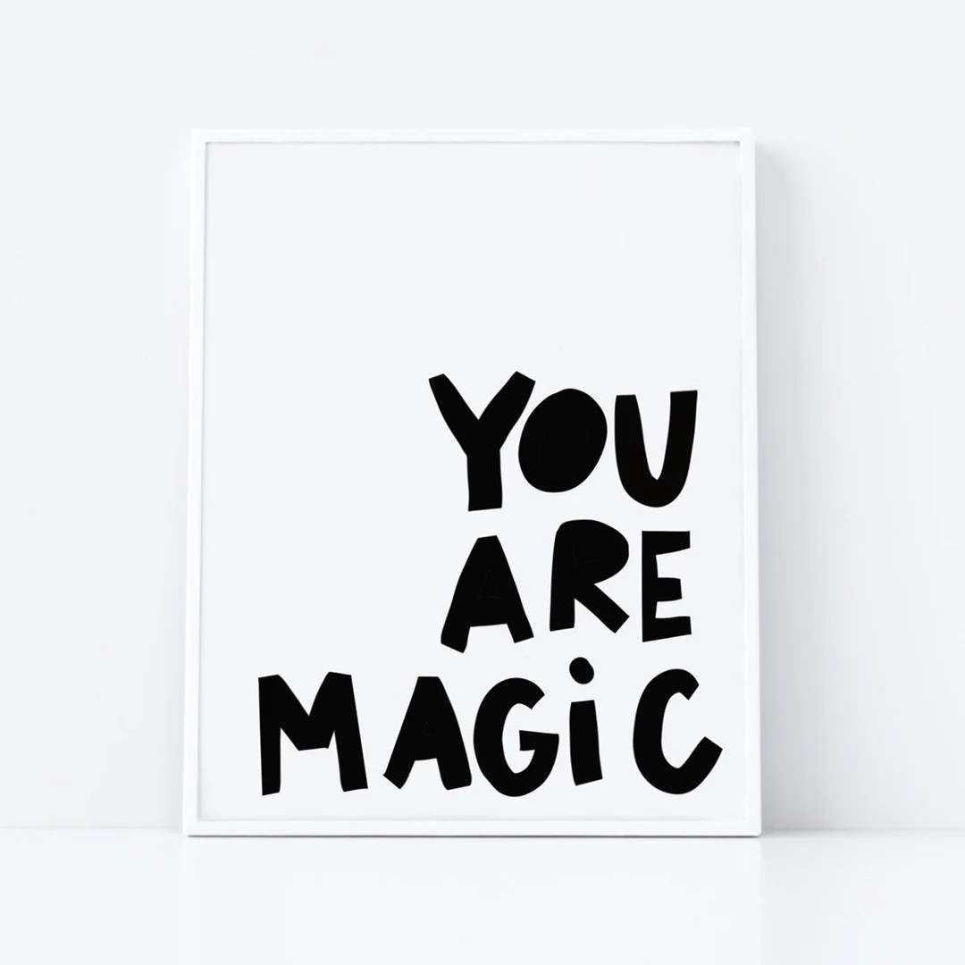 You Are Magic Printable Wall Art Monochrome Nursery Print - Etsy | Etsy (US)
