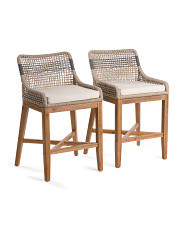Set Of 2 Indoor Outdoor Rope Counter Stool | Marshalls