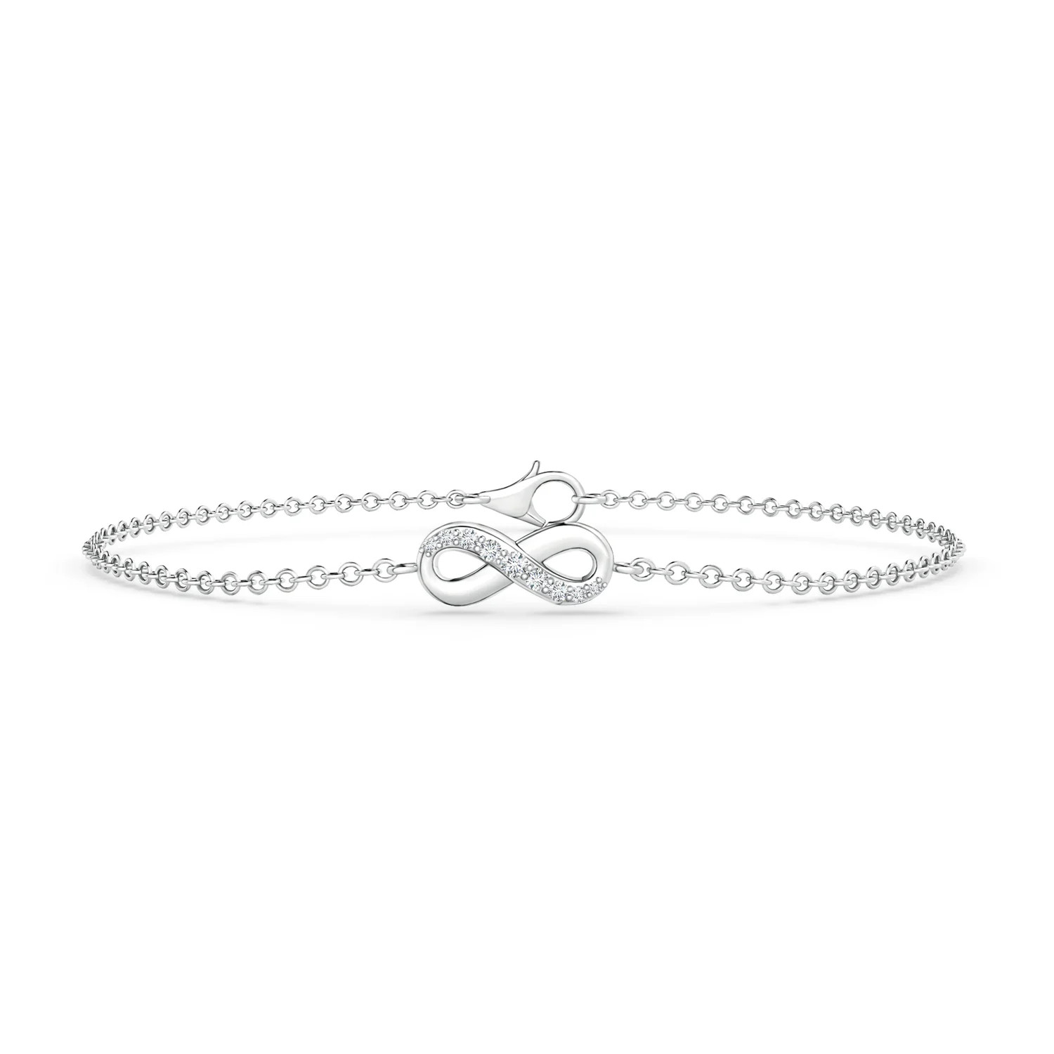 Diamond Infinity Chain Bracelet in 18K White Gold (G, VS2 - 0.01CT. TW.) | Angara | Angara US