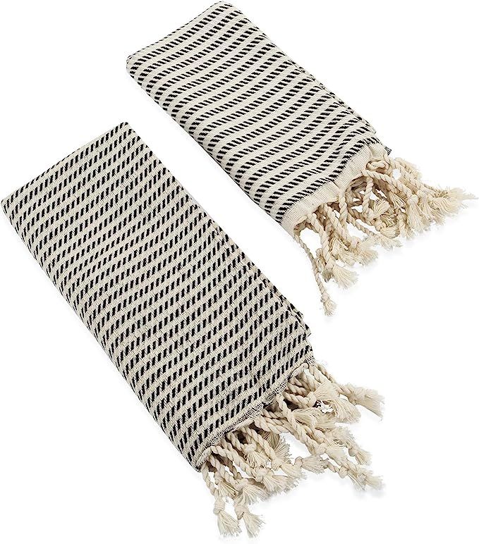 Ahenque Set of 2 Hand-loomed Natural Dish Clothes, Kitchen Towel Set, Home Gift, Cotton&Bamboo Bl... | Amazon (US)
