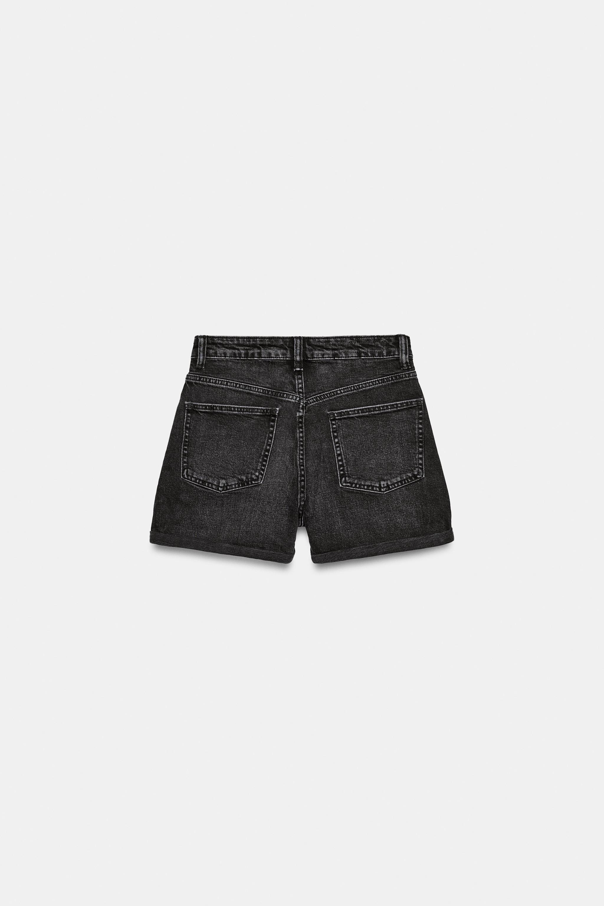 TRF MOM FIT HIGH WAIST DENIM SHORTS | Zara US