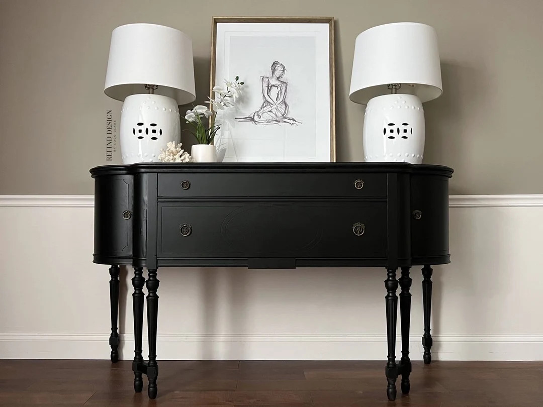 SOLD! Antique Victorian Traditional Buffet, Black Modern Sideboard | Etsy (US)