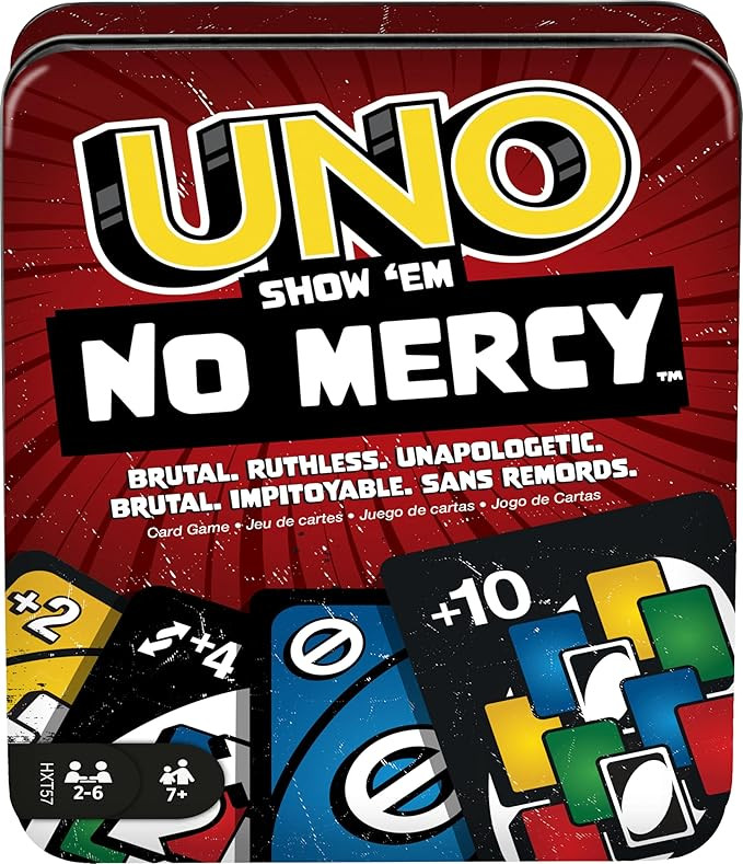 Mattel Games UNO Show ‘em No Mercy Card Game in Storage & Travel Tin for Kids, Adults & Family ... | Amazon (US)