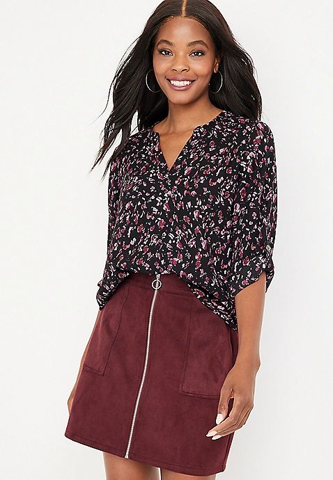 Atwood 3/4 Sleeve Popover Blouse | Maurices