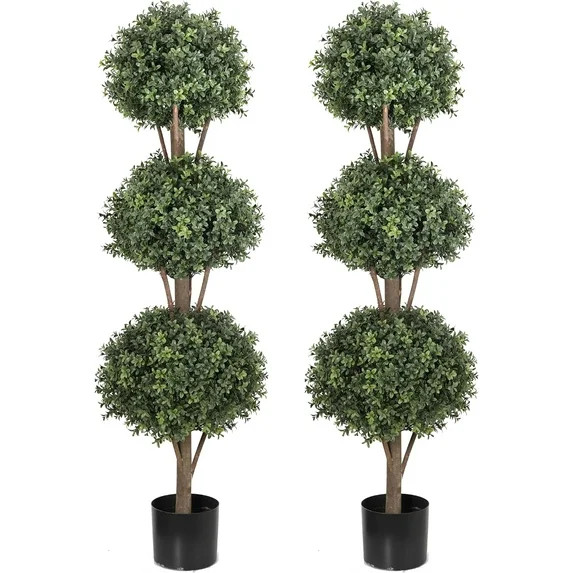 4ft Boxwood Artificial Topiaries 2 Count | Walmart (US)