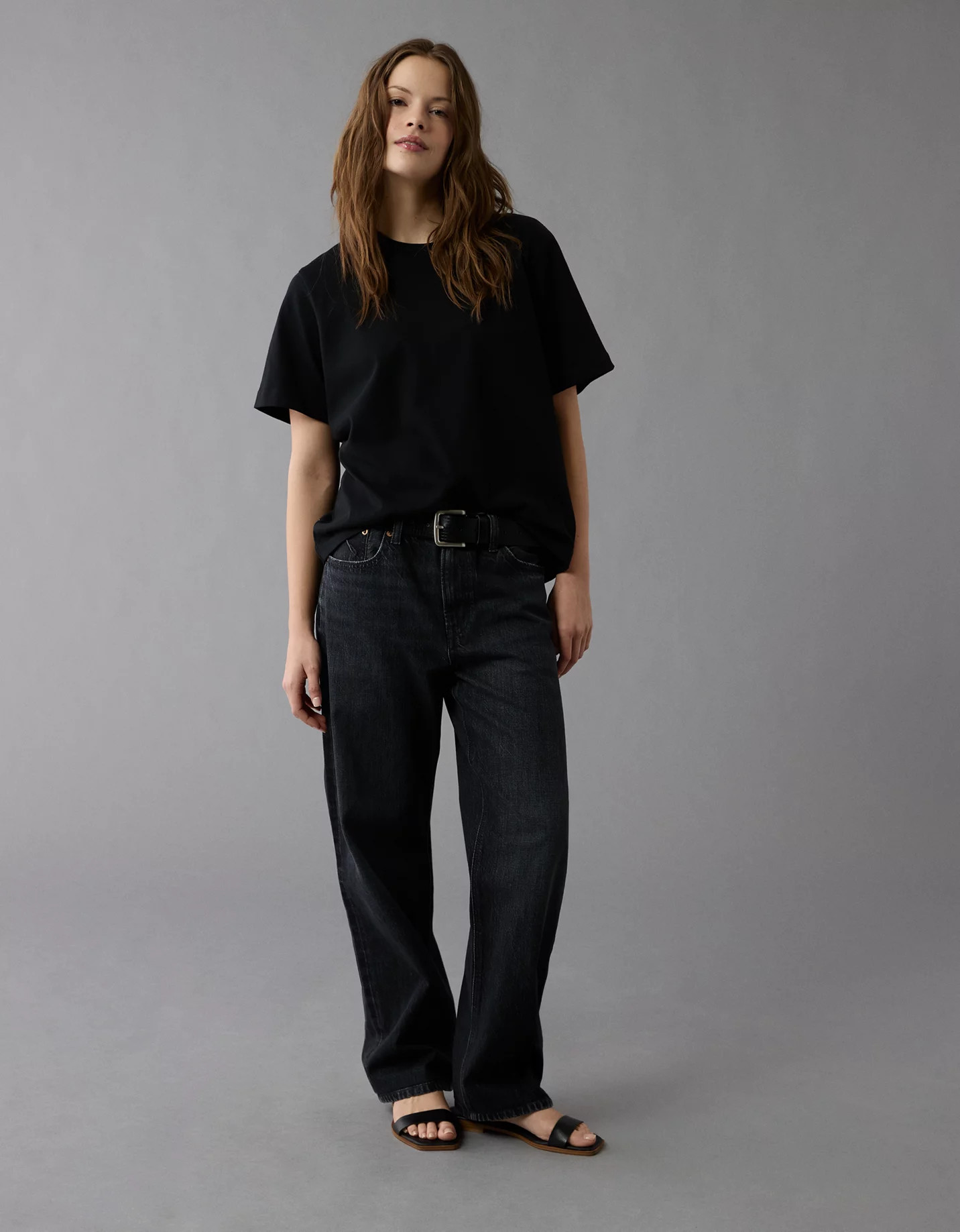 Online Exclusive AE Low-Rise Baggy Straight Jean | American Eagle Outfitters (US & CA)