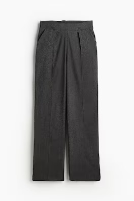 Weite Hose mit Falten - Dunkelgrau - Ladies | H&M AT | H&M (DE, AT, CH, NL, FI)