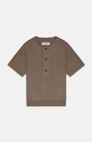 Essentials Fear Of God Kids Wood Short Sleeve Henley Sweatshirt | PacSun | PacSun