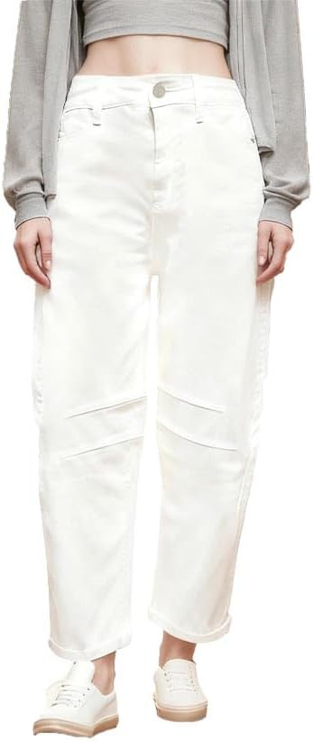 Calça jeans feminina rodada larga cintura média corte elástico elástico perna larga | Amazon (BR)