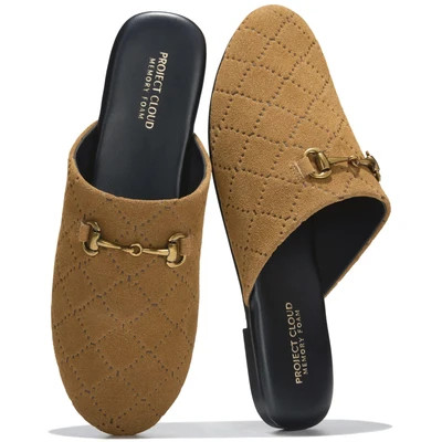 Project Cloud Women's | Horse Bit Mules | Memory Foam Insole | Lightweight | Non-Slip - Cassidy Eggplant Suede / 9 | Project Cloud