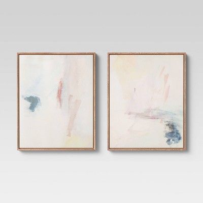 (Set of 2) 16" x 20" Abstract Framed Wall Art Blush/Blue - Project 62™ | Target