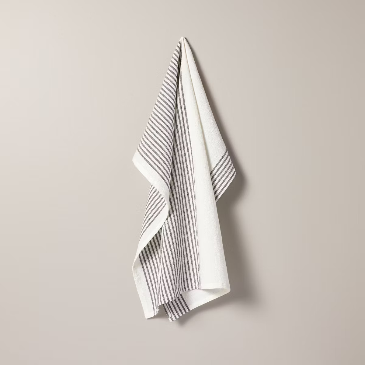 Mini Stripe Flour Sack Kitchen Towel Dark Gray/Cream - Hearth & Hand™ with Magnolia: Machine Wa... | Target