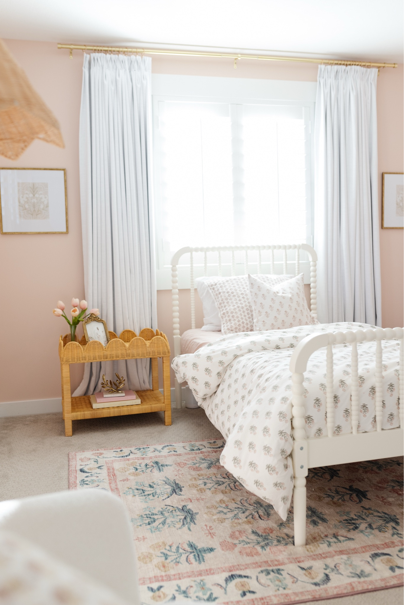 Turning Adeline’s nursery into a big girl room was so fun and I love how involved she wanted to be. She picked out the paint color, painted the walls, helped put her big girl bed together and requested I add more flowers! I love every little detail! It turned out perfect for my sweet little 3 year old 🥰

Wall color: @benjaminmoore Coastal Cottage
Mattress: @lullabyearth Kid’s Twin Dream Easy Mattress w/Washable Cover
Bedding: @potterybarnkids 
Nightstand: @marshalls 
Curtains: @homerilla_official 



#toddlergirlroom #lullabyearthmattress #lullabyearth #pinkroom #biggirlroom #biggirlbed

#LTKBaby #LTKHome #LTKKids