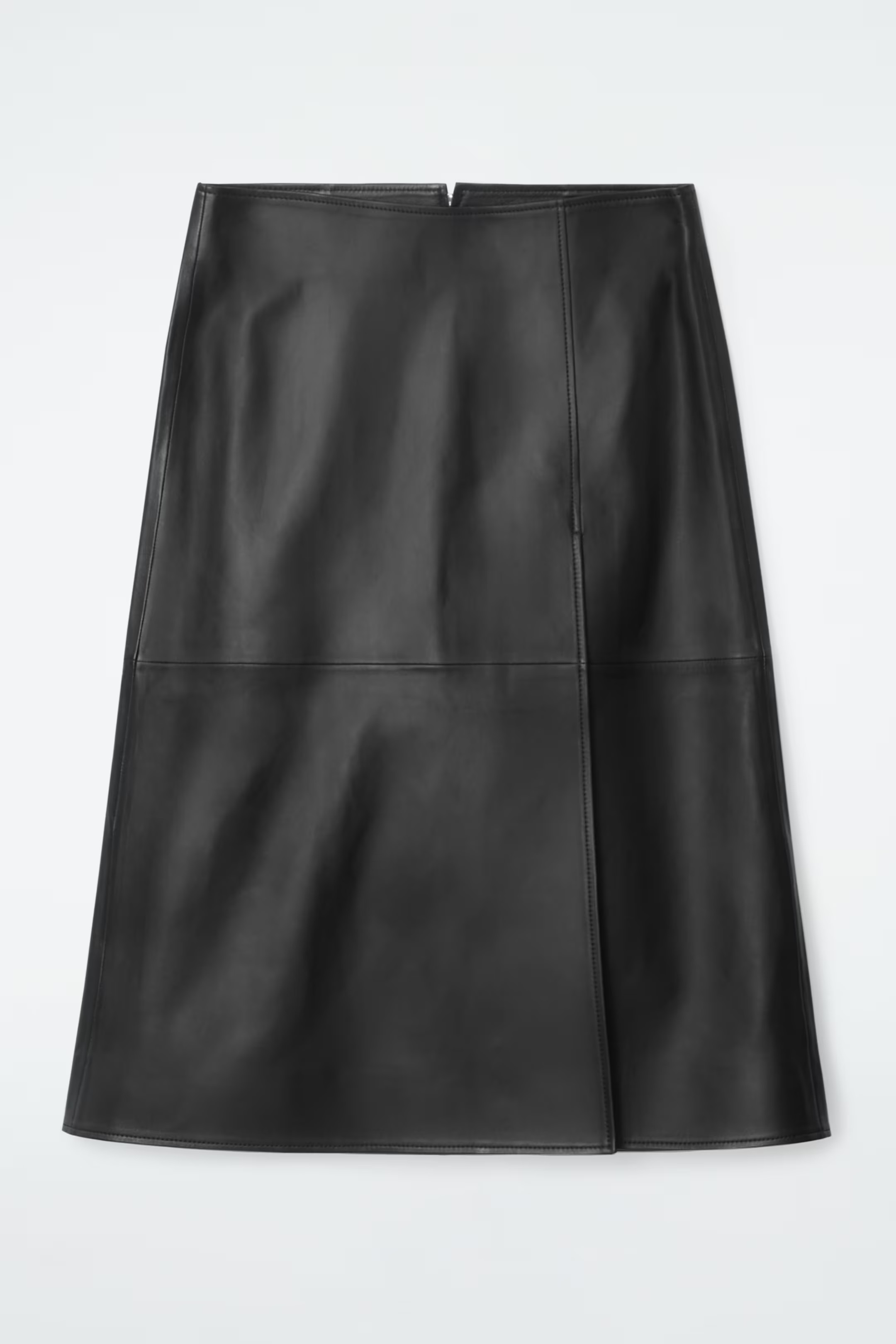 JUPE MIDI EN CUIR - NOIR | COS (EU)