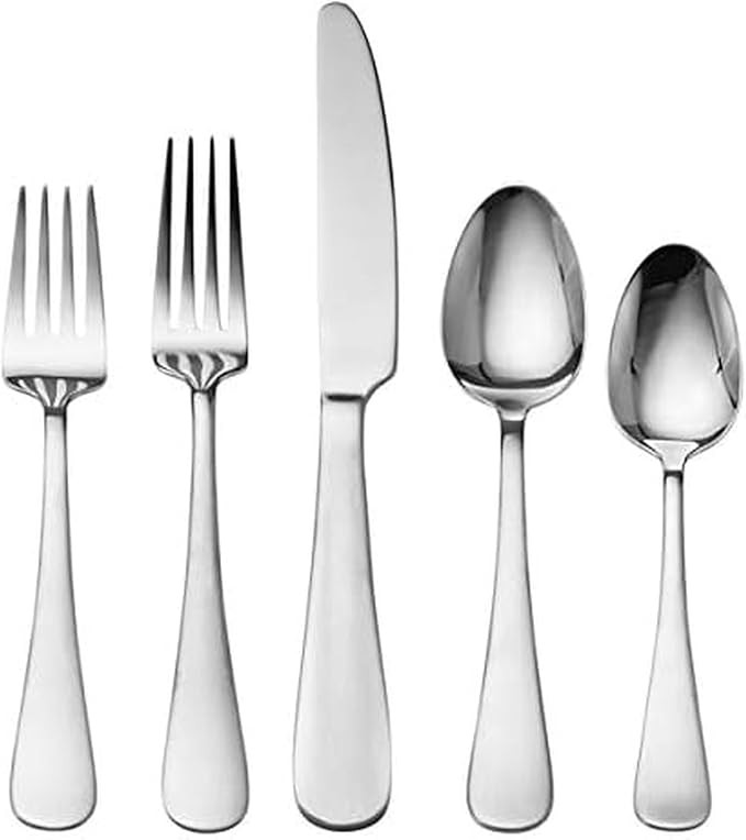 Gourmet Basics By Mikasa Symmetry 20-Piece 18/0 Stainless Steel Flatware Set, Service For 4 | Amazon (US)