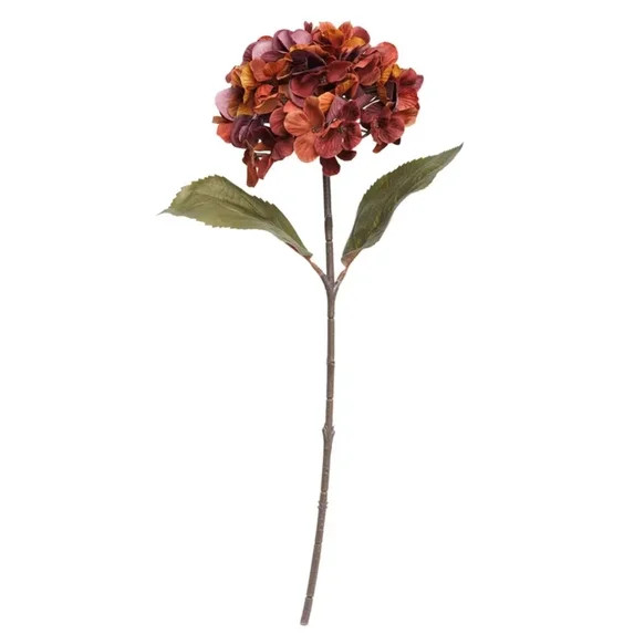 My Texas House Faux Hydrangea Stem, Burgundy, 19.69" | Walmart (US)