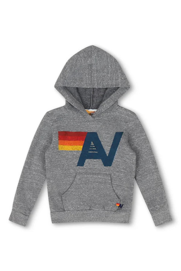 KID'S LOGO PULLOVER HOODIE - HEATHER GREY | Aviator Nation