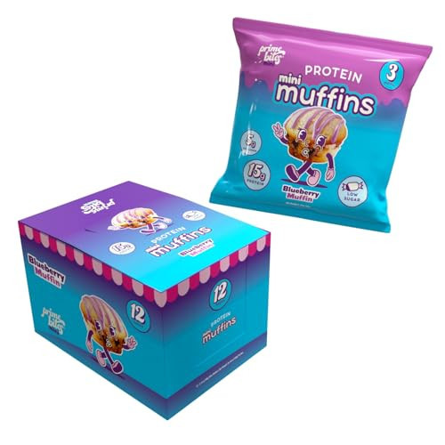 Prime Bites Minis | Protein Mini Muffins from Alpha Prime Supplements | High Protein, Collagen Fortified Low Sugar Treat | Delicious Snack | 12 Packs per Box - Blueberry | Amazon (US)