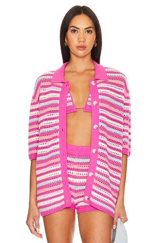 Lovers and Friends Lucia Cardigan in Pink & Blue Multi from Revolve.com | Revolve Clothing (Global)