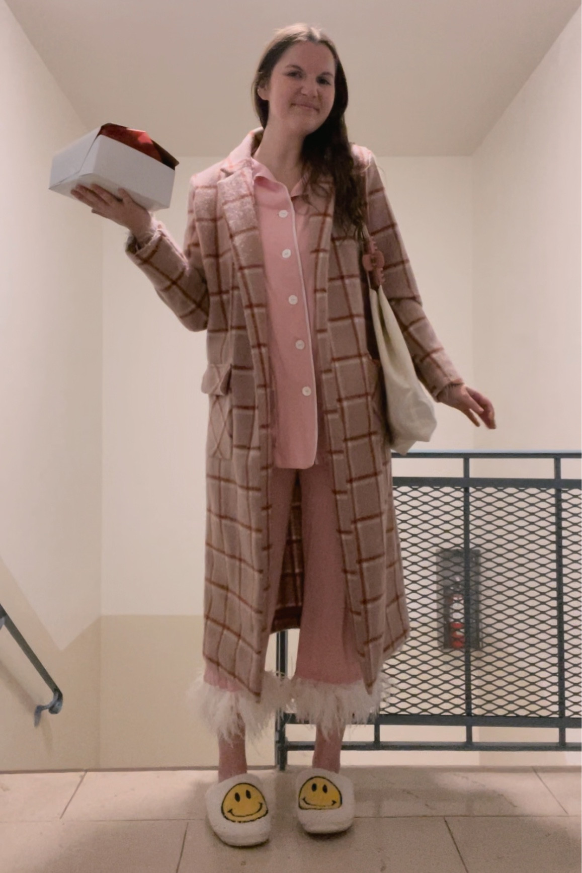 Valentine’s / galentine’s day outfit, sleeper pink Cropped Feather-Trim Party Pajama Set, matching pjs, plaid pink coat / jacket, casual outfit, comfy clothes, pleasing / harry styles canvas tote bag, gold jewelry (rings, earrings) from amazon, claw clip hair accessory, budget friendly, affordable, on sale, Amazon Retro Fuzzy Face Slippers for Women men， Womens Girls Cute Yellow the Lable Face House Slippers for Indoor Outdoor Pink/White/Black/Blue

#LTKunder100 #LTKstyletip #LTKunder50