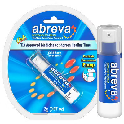 Abreva Docosanol 10% Cream Cold Sore/Fever Blister Treatment Pump - 0.07oz | Target