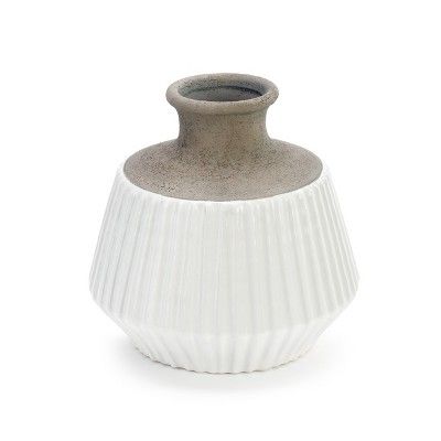 DEMDACO Dipped Fluted Vase White | Target