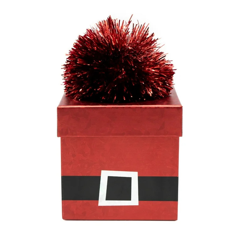 Christmas Holographic Santa's Belt Paper Gift Box, Red and Silver, 6.3" x 4.02" x 4.02", by Holid... | Walmart (US)