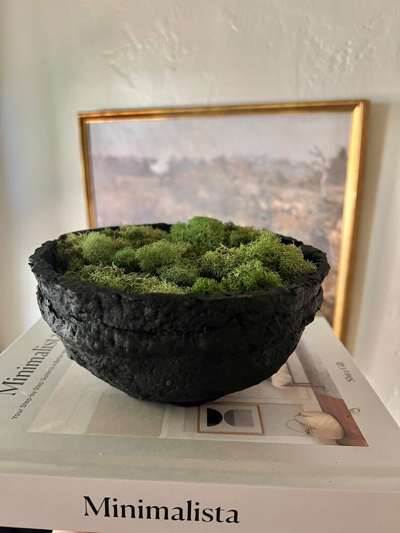 Black Bowl Black Handmade Paper Mache Bowl Textured Bowl - Etsy | Etsy (US)