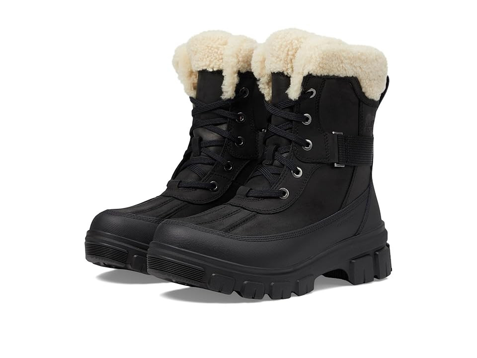 SOREL Tivolitm V Parc Waterproof Women's Snow Shoes Black/Sea Salt : 5 B - Medium, Leather/Rubber | Zappos