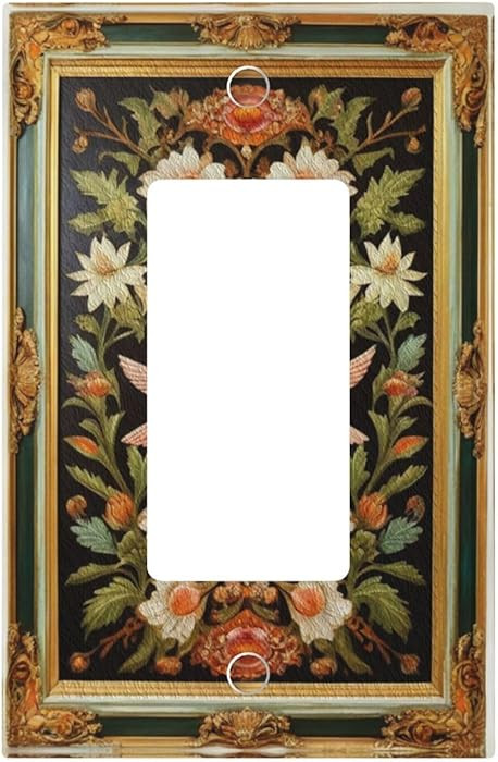 Decorative Art Light Switch Covers Framed Bird-Flower 1 Gang Rocker Outlet Decorative Switch plat... | Amazon (US)