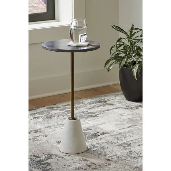 Signature Design by Ashley Caramont Black/White Accent Table - 12"W x 12"D x 24"H | Bed Bath & Beyond