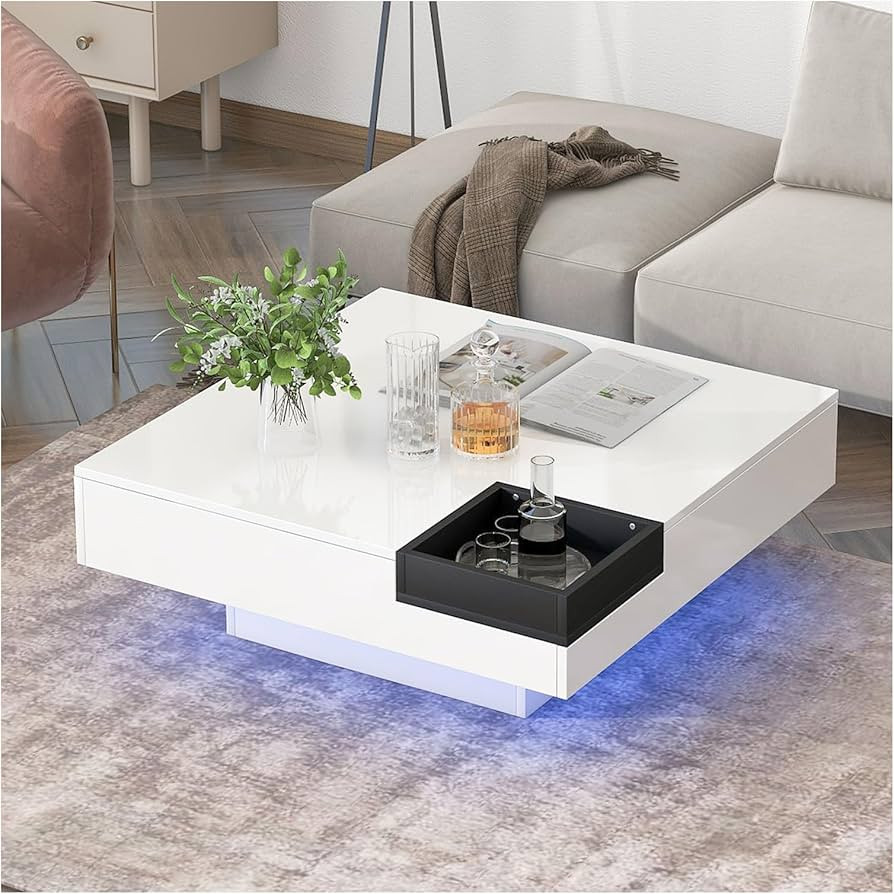 Uneeruiqy Led Coffee Table Smart Coffee Table for Living Room Center Table Smart Furniture with P... | Amazon (US)