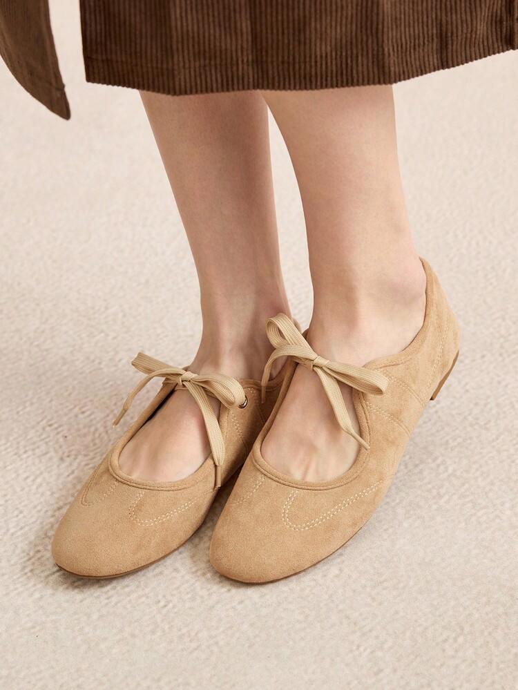 Rosivie Women's New Black Round Toe Flat Shoes, Elastic Leather Fashion Ballet Flats, Comfortable... | SHEIN