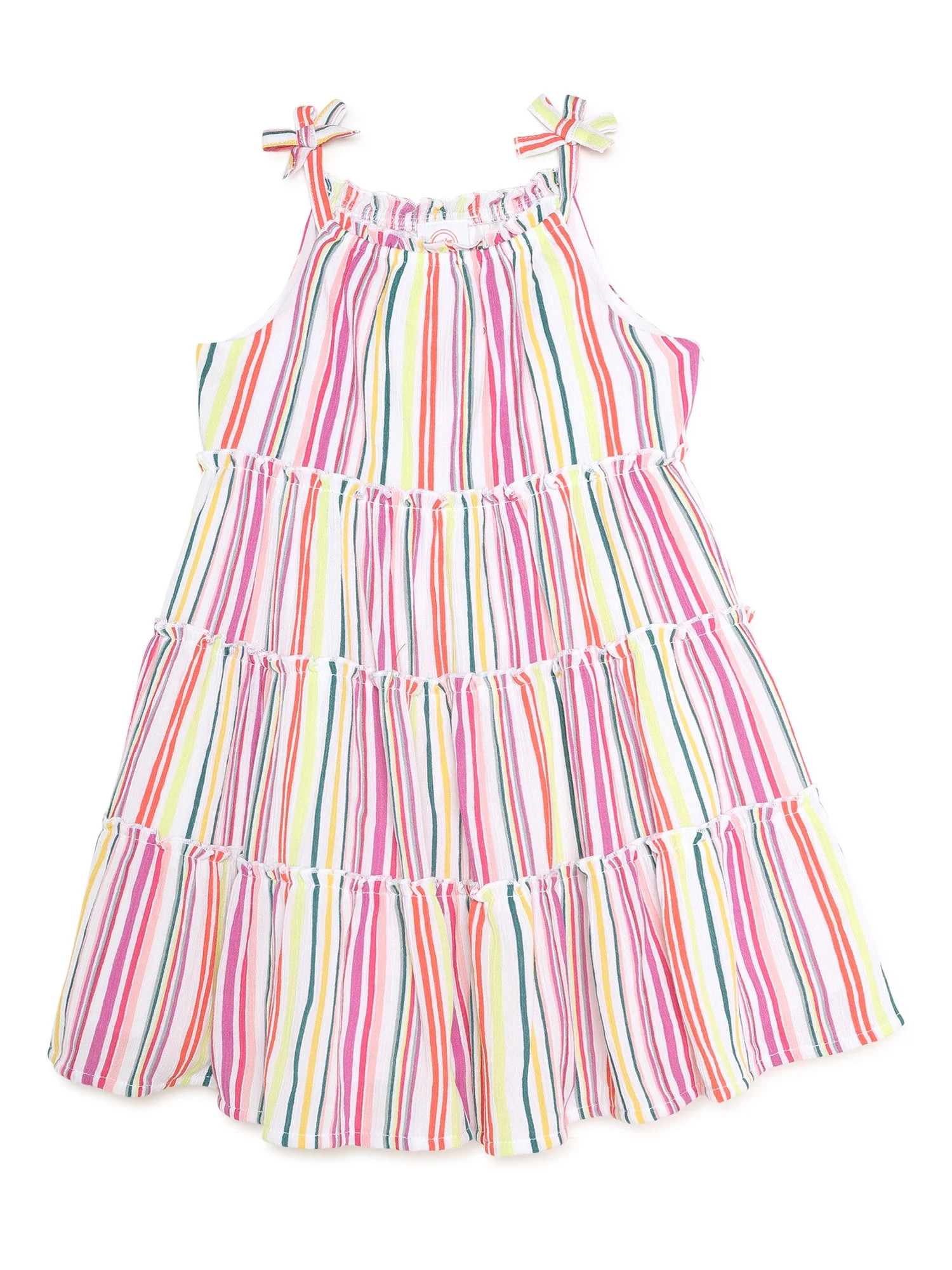 Wonder Nation Baby and Toddler Girls’ Tiered Dress, Sizes 12M-5T - Walmart.com | Walmart (US)