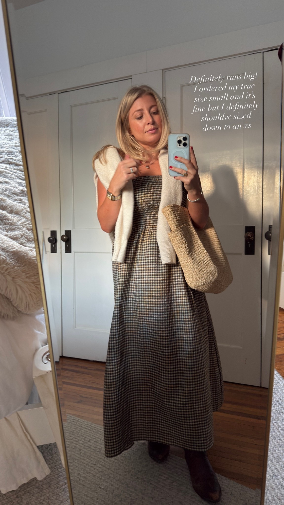 Brown plaid dress for under $50 - Fits oversized. Wearing my trus size small but shouldve sized down. 

#LTKFindsUnder50 #LTKPetite #LTKMidsize