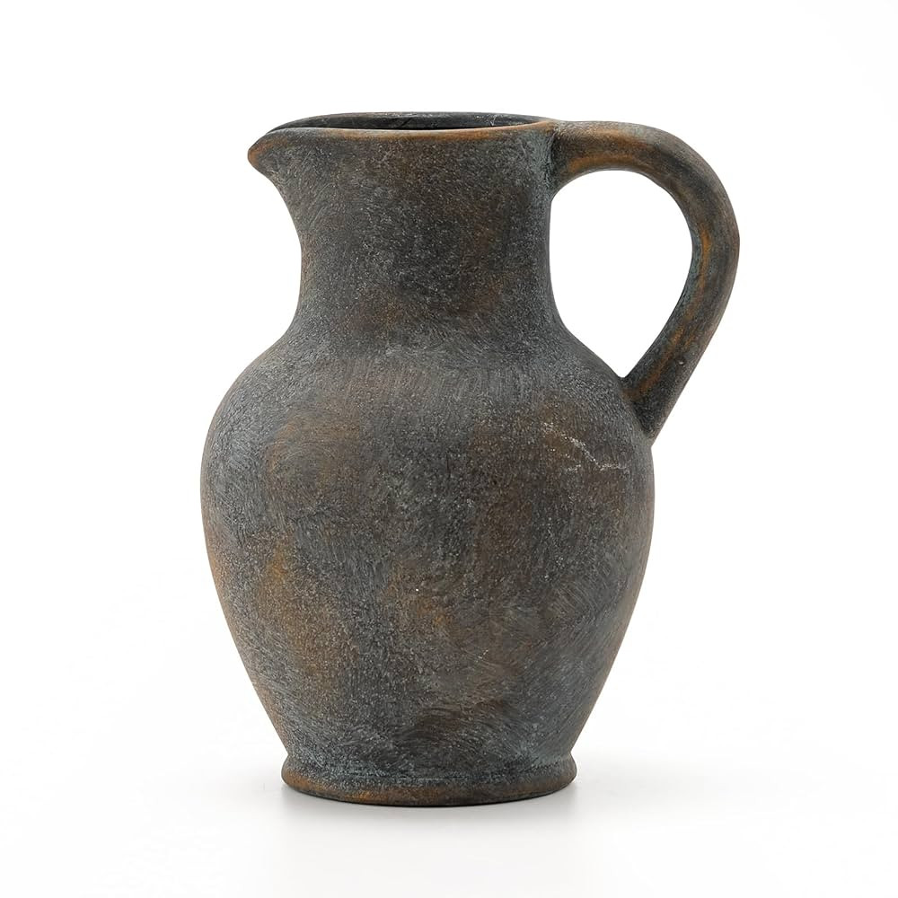 SIDUCAL Ceramic Rustic Farmhouse Vase with Handle, Terracotta Vase, Minimalist Decorative Vases f... | Amazon (CA)