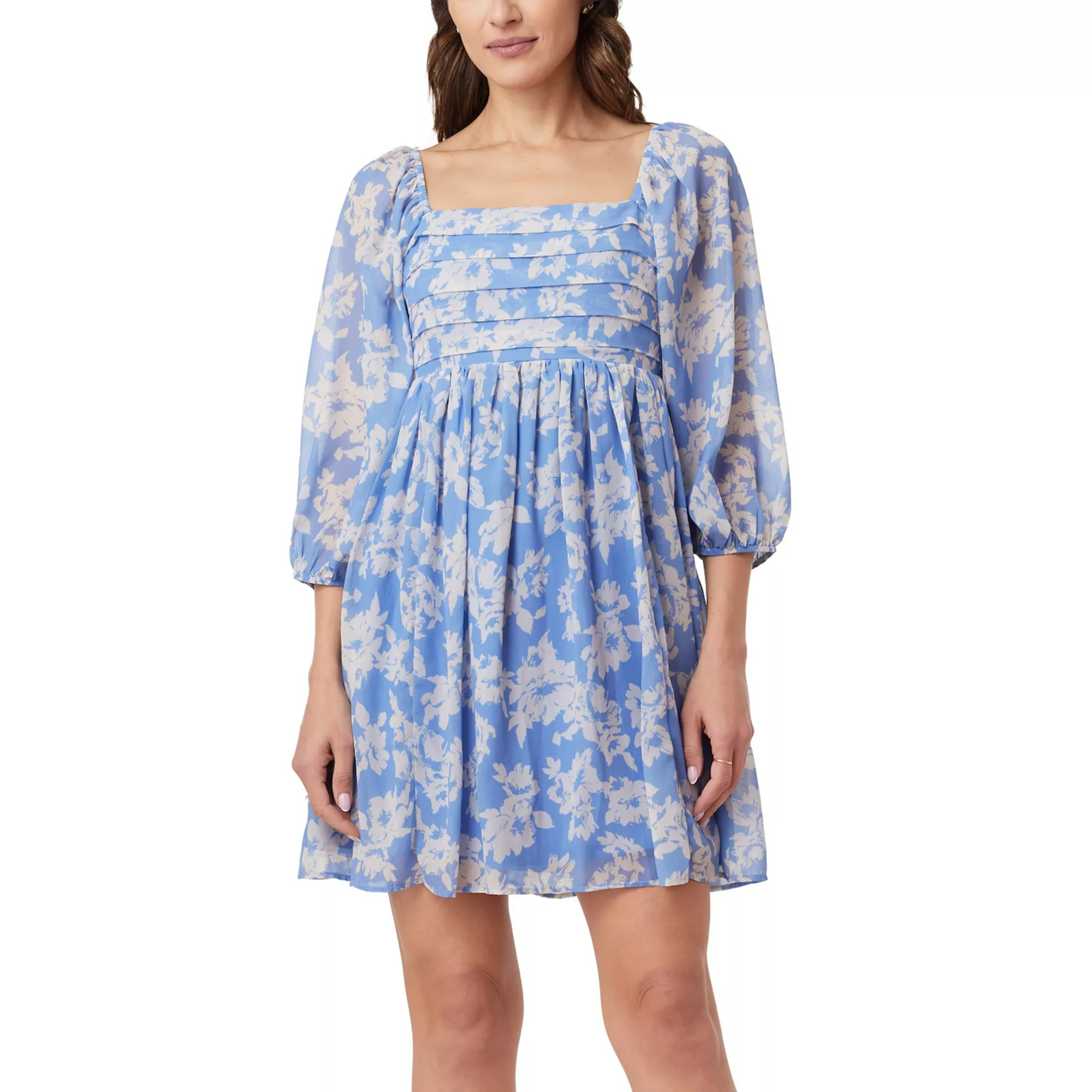 Juniors' WallFlower Pleated Bodice 3/4 Sleeve Mini Dress | Kohl's