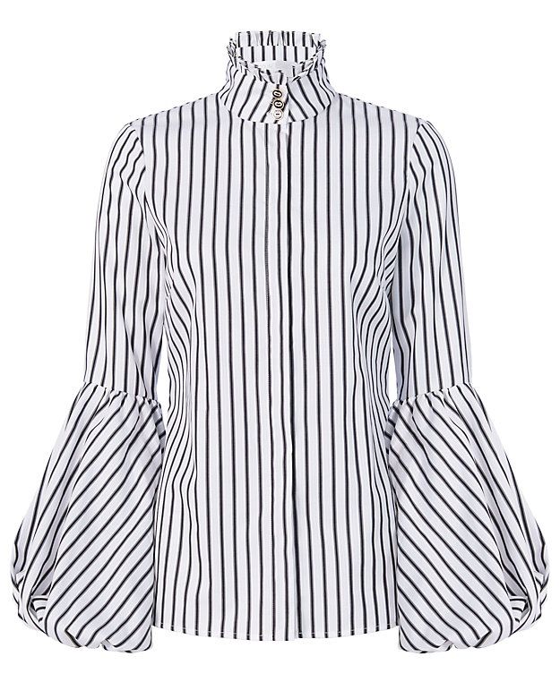 Caroline Constas Jaqueline Striped Blouson Sleeve Shirt - INTERMIX® | Intermix