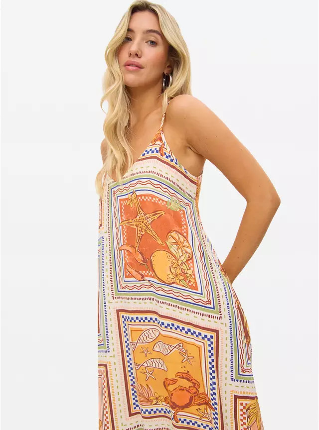 Lobster Printed Strappy Midaxi Dress 18 | Tu Clothing