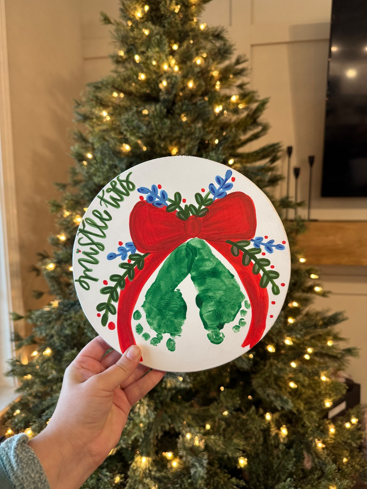 supplies to make the mistletoe door hanger / decor piece | baby, toddler, & kids christmas craft | christmas gift to grandparents from baby

#LTKKids #LTKHoliday #LTKBaby