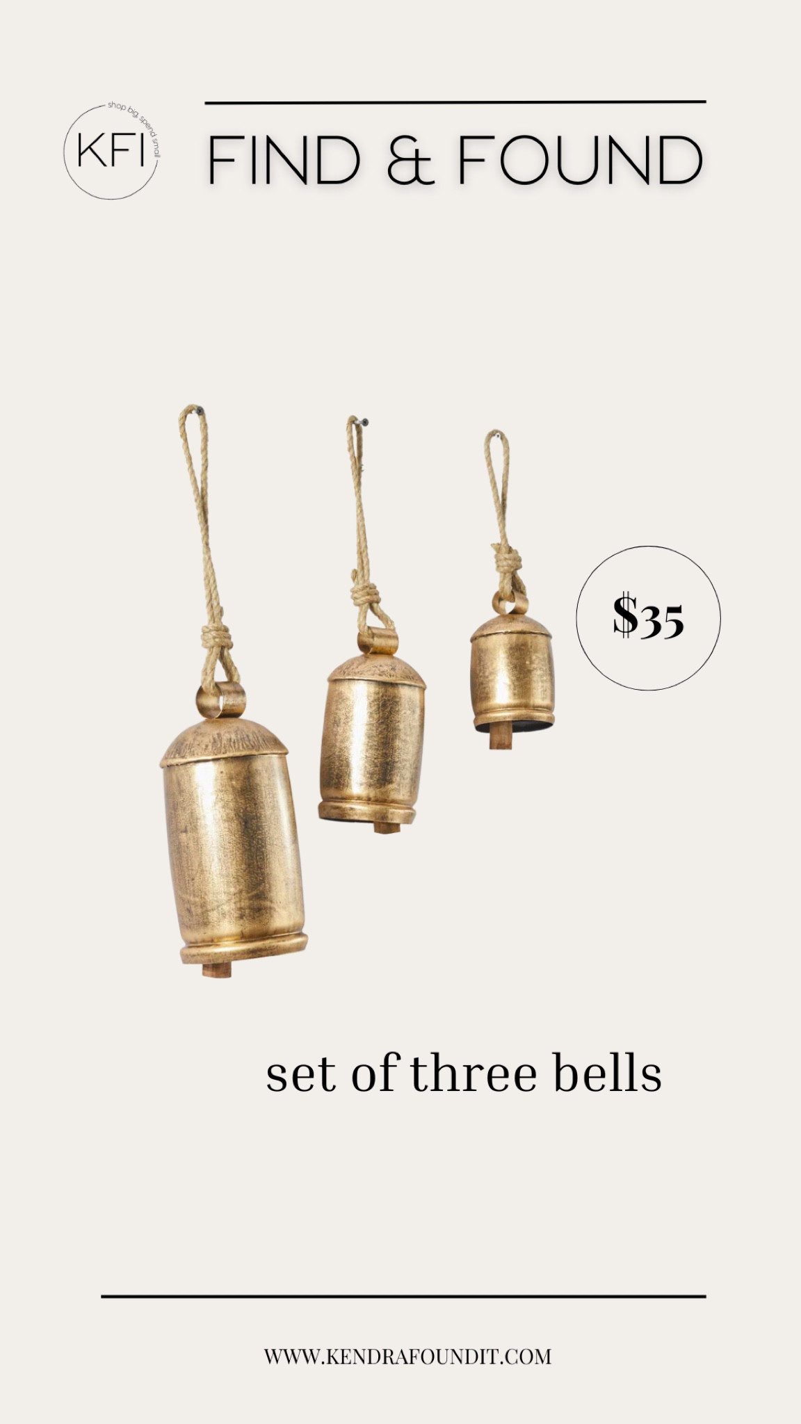 Looking for some vintage bells that double as holiday bells or Christmas bells? I found it! This bell set comes as a set of three, has rope handles, and comes in black, brass, bronze, gold, silver, and red. Decorative cow bells aren’t just for the holidays - they can actually be used year-round - I use mine on a bookshelf and in a cabinet. They go perfectly with modern organic, transitional, or modern traditional home decor and are so affordable! These things usually go for around $60 each, so three for under $35 is a total deal. 


#LTKFindsUnder50 #LTKHome #LTKSaleAlert