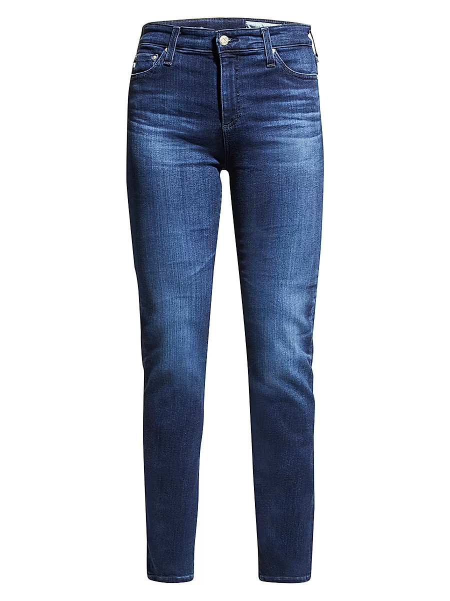Women's Mari High-Rise Slim-Straight Jeans - Dark Blue - Size 26 | Saks Fifth Avenue