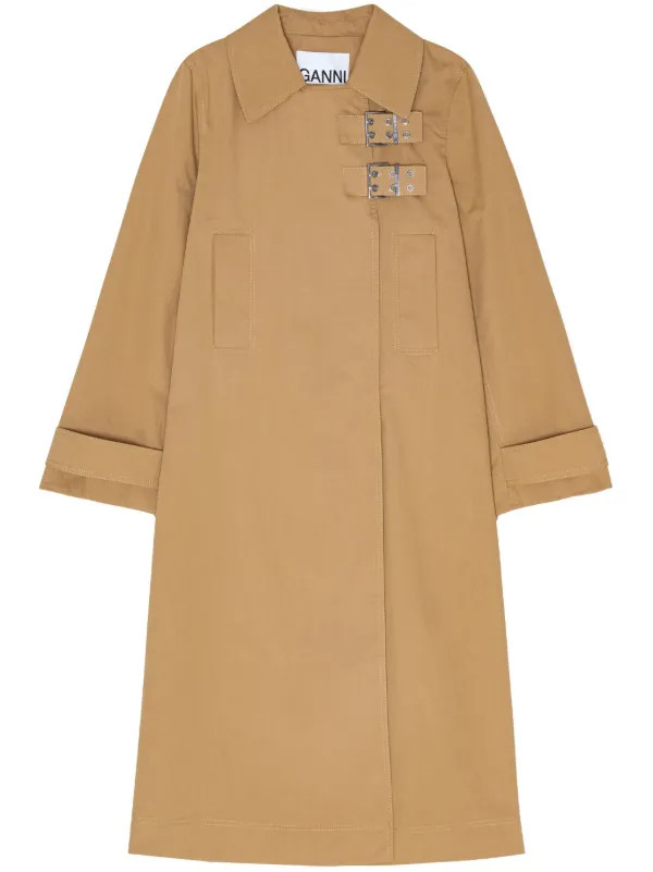 twill buckled midi coat | Farfetch Global
