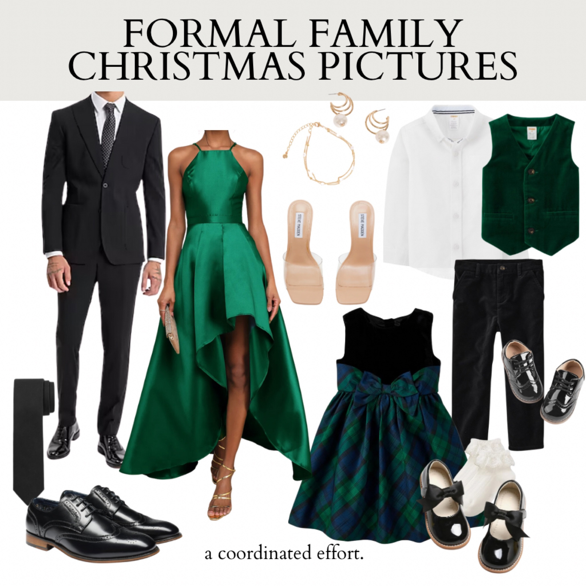 Outfits for Formal Family Christmas Pictures : wearing green & black 💚🖤
.
Elegant, classy, timeless - just a few words that come to mind when I think about this holiday outfit color palette. 

#LTKParties #LTKFamily #LTKHoliday